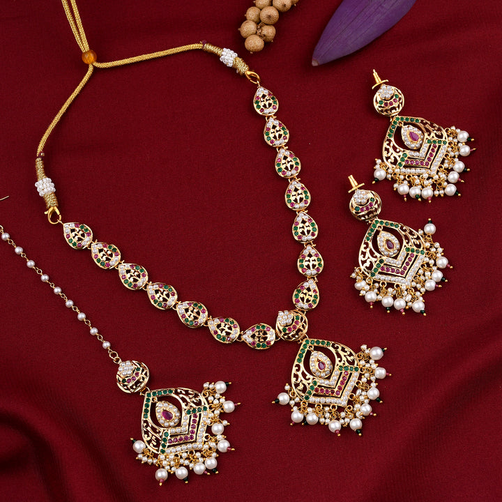 Gold Plated Jadaau Necklace Set