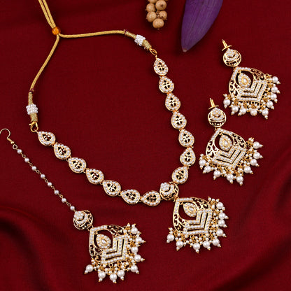 Gold Plated Jadaau Necklace Set
