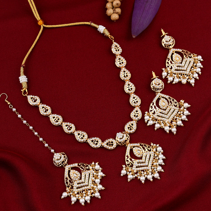 Gold Plated Jadaau Necklace Set