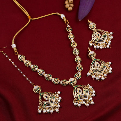 Gold Plated Jadaau Necklace Set