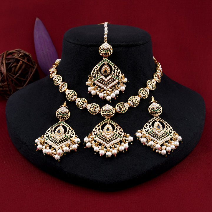 Gold Plated Jadaau Necklace Set