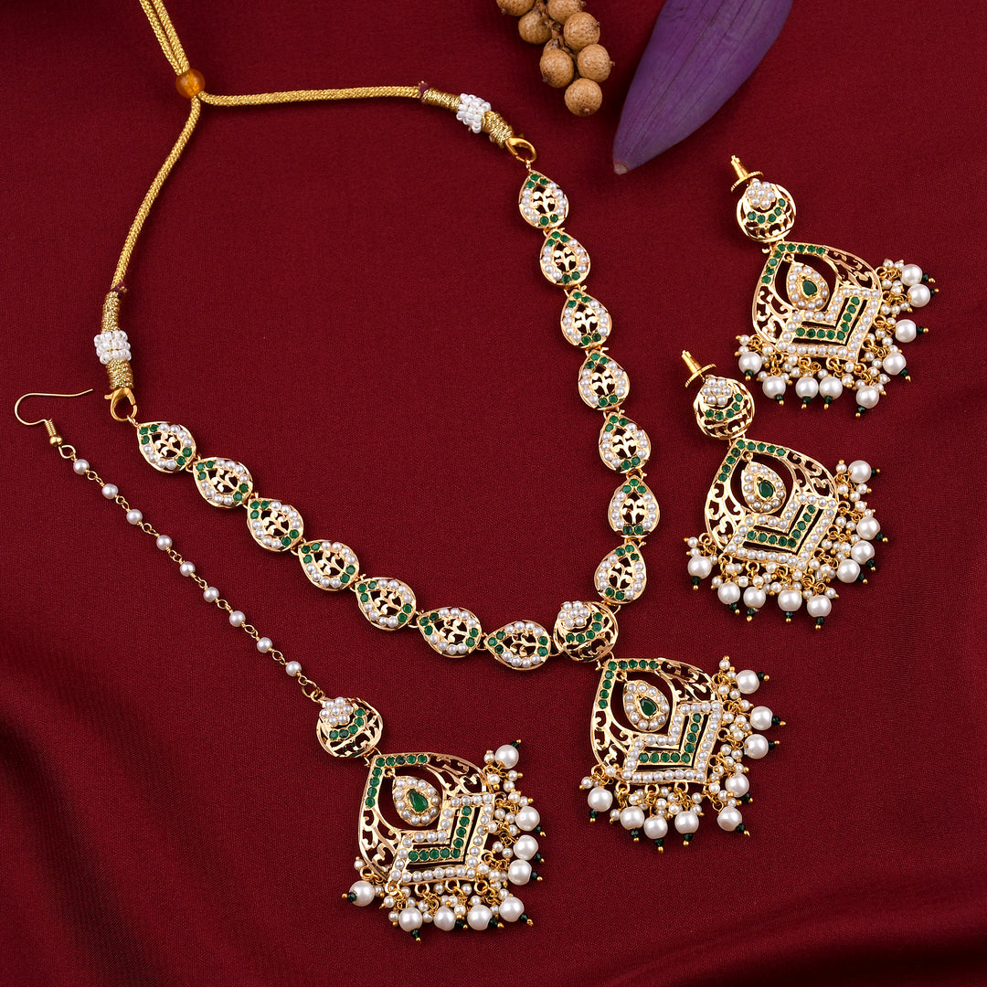 Gold Plated Jadaau Necklace Set