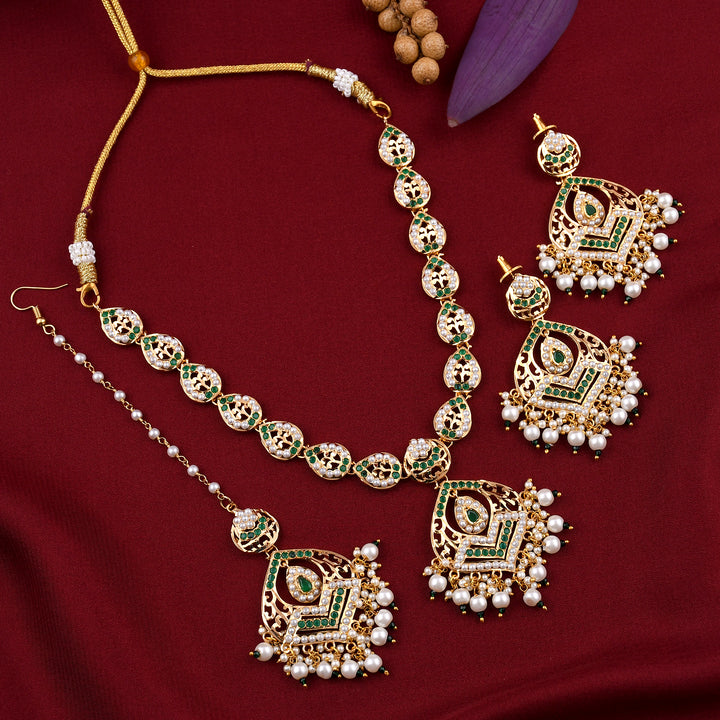 Gold Plated Jadaau Necklace Set