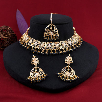 Gold Plated Jadau Necklace Set