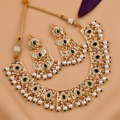 Elegant Gold Plated Jadaau Necklace Set
