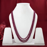 Three Layer Real Ruby Necklace