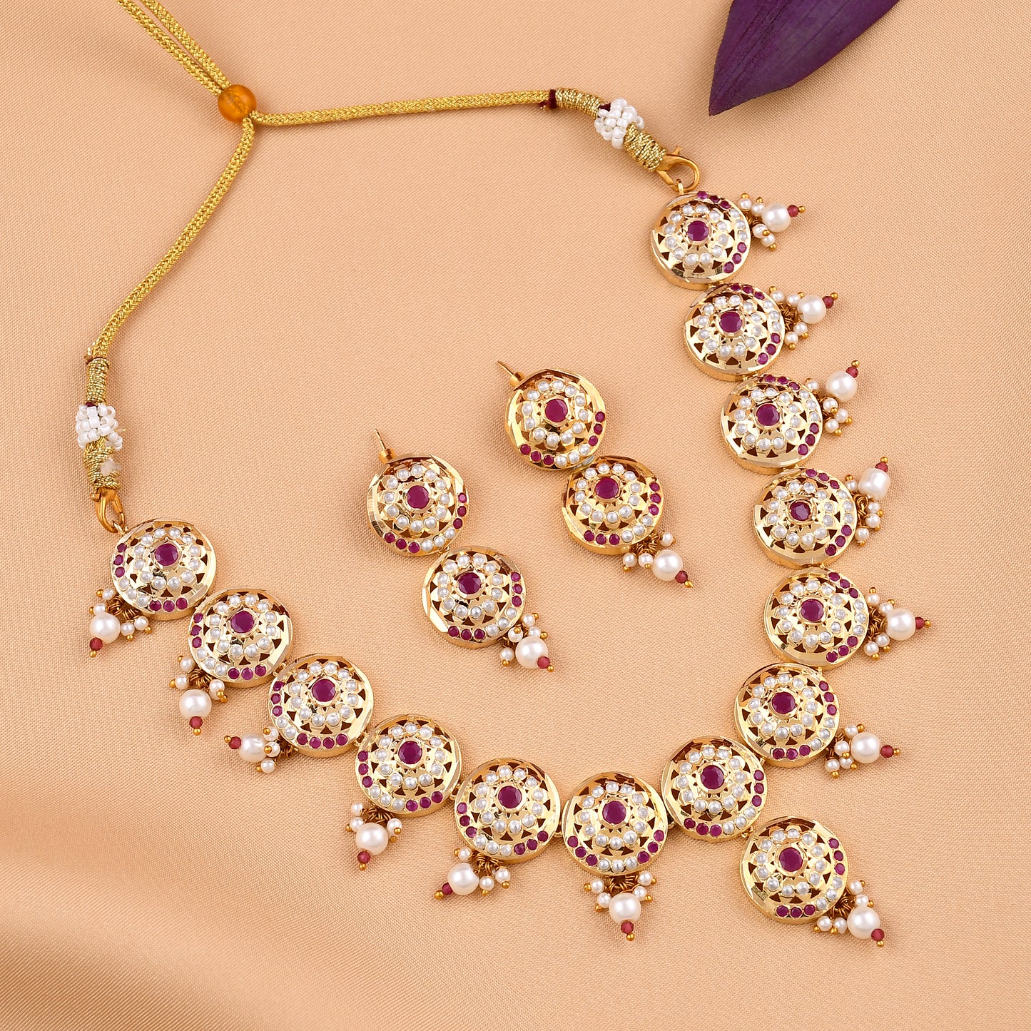 Traditional Jadaau Necklace Set