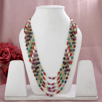 Multi Colour Pearl Beads Mala - South India Jewels
