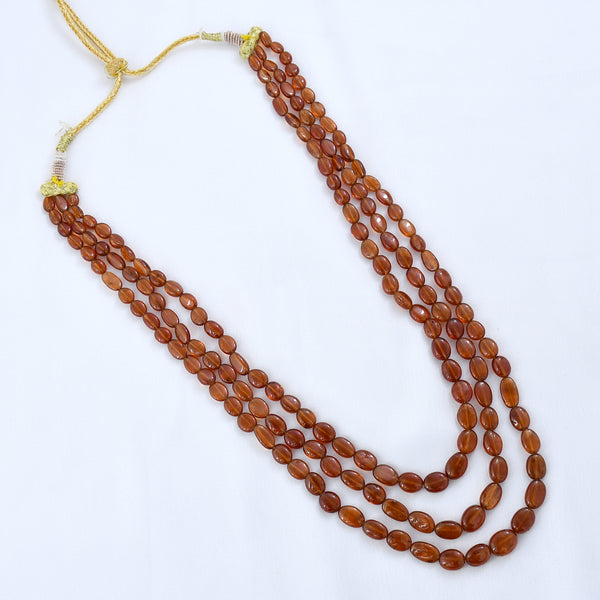 Hessonite Stone Beads Necklace
