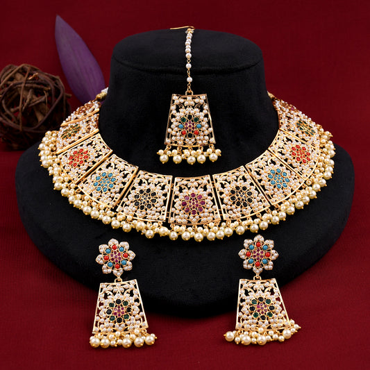 Jadau Chand Necklace Set