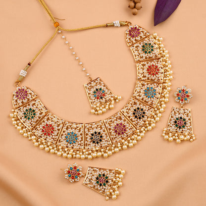 Jadau Chand Necklace Set
