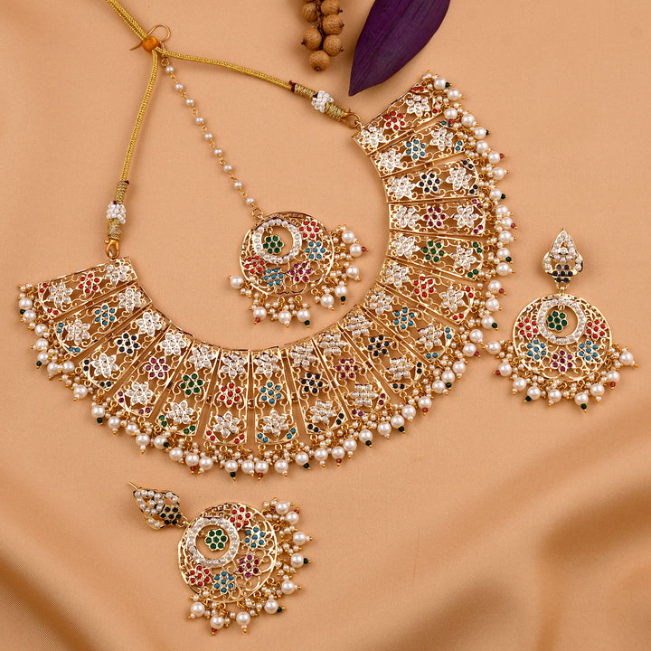 Navratna Chand Necklace Set