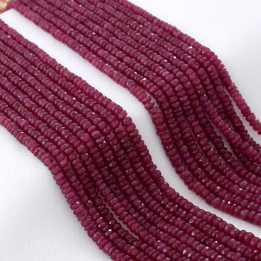 Natural Ruby Beaded 9 Layer Necklace