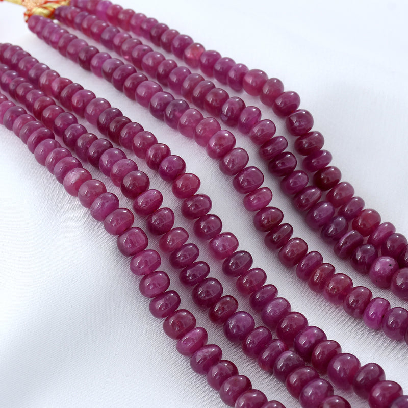 Natural Ruby Rondelle Beads Necklace