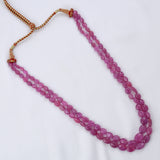 Two Layer Natural Ruby Beaded Necklace