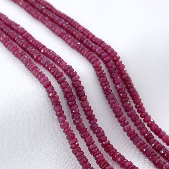Three Layer Real Ruby Necklace
