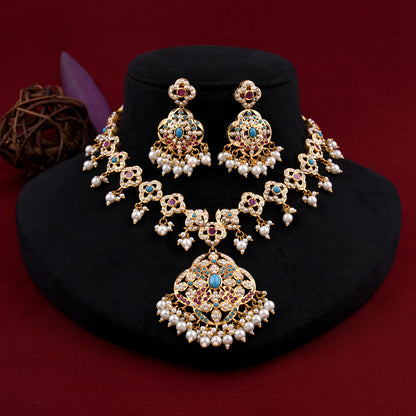 Gold Plated Jadaau Necklace Set