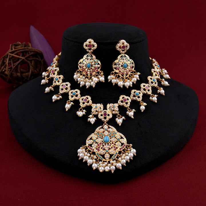 Gold Plated Jadaau Necklace Set