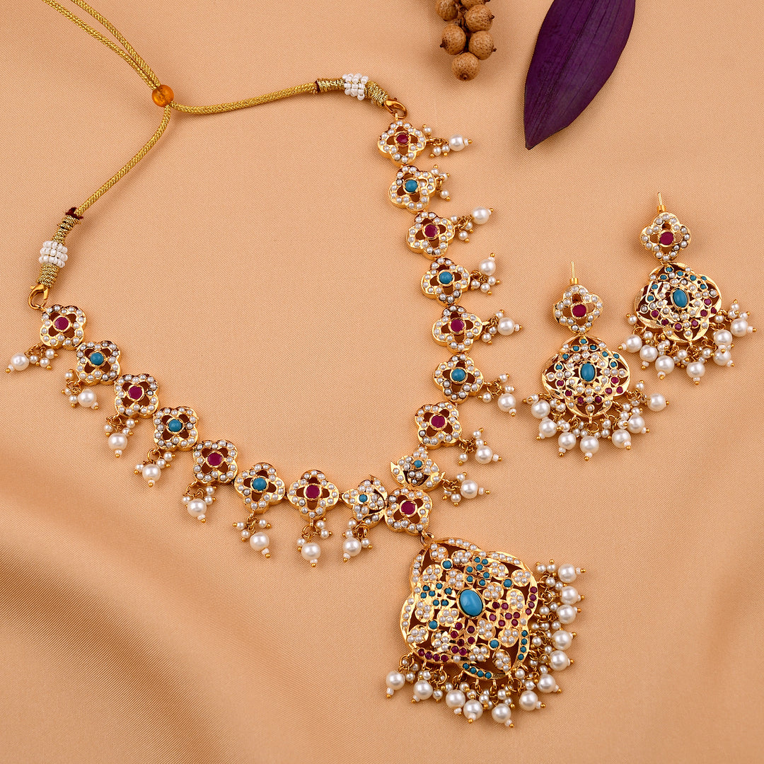 Gold Plated Jadaau Necklace Set