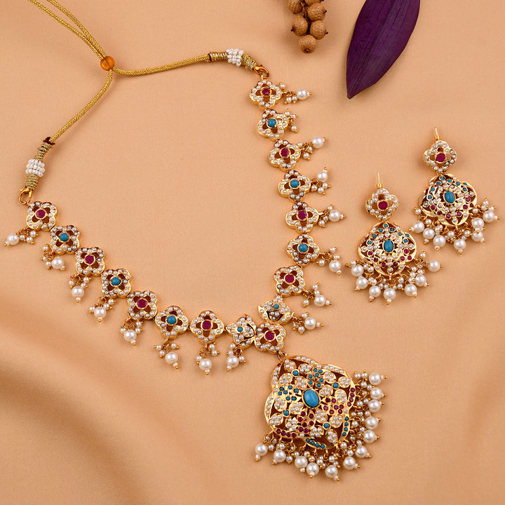 Gold Plated Jadaau Necklace Set