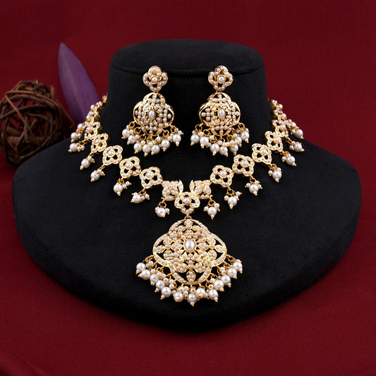 Gold Plated Jadaau Necklace Set