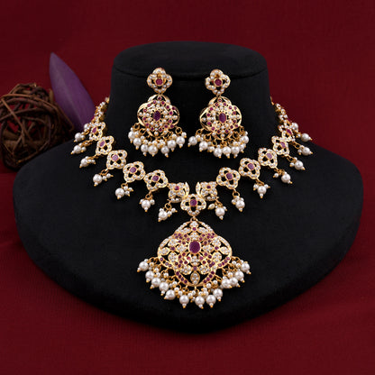 Gold Plated Jadaau Necklace Set
