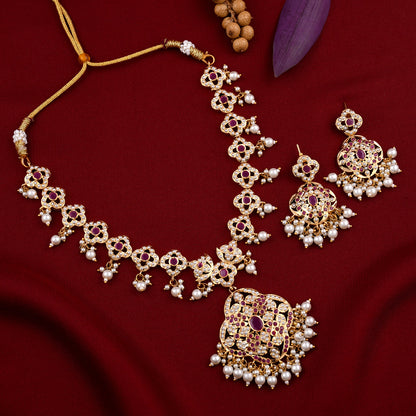 Gold Plated Jadaau Necklace Set