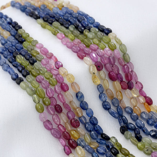 Natural Multi Sapphire Beaded Necklace