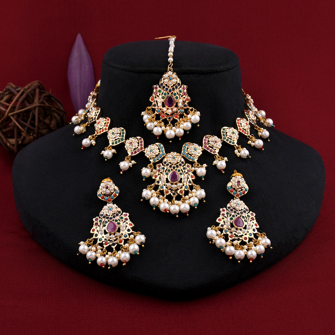 Gold Plated Jadaau Necklace Set