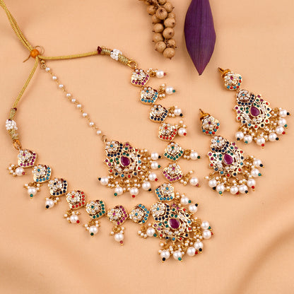 Gold Plated Jadaau Necklace Set