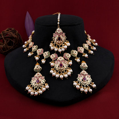 Gold Plated Jadaau Necklace Set