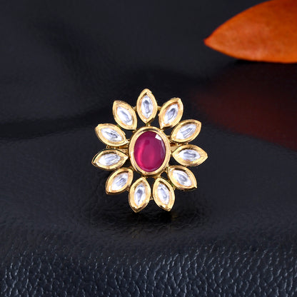 Flower Decision Kundan Polki Ring