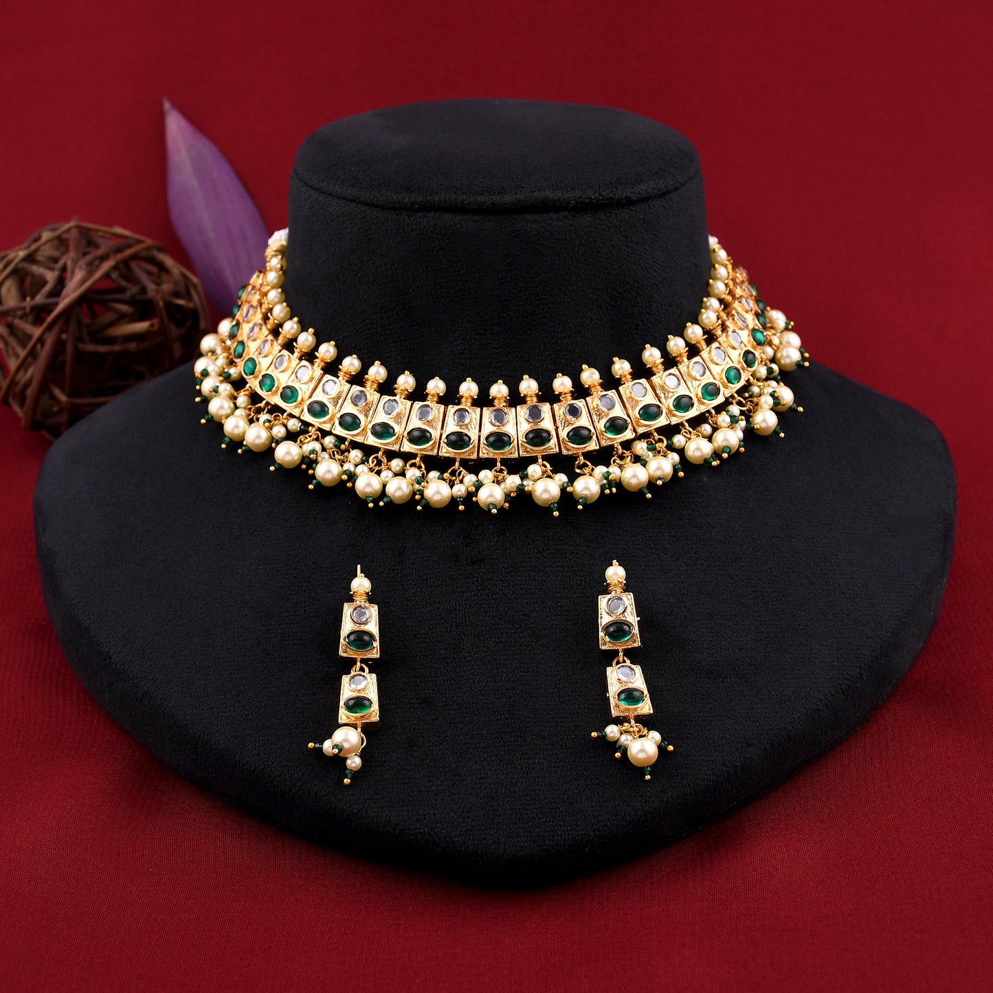 Rajwadi Design Jadau Necklace Set