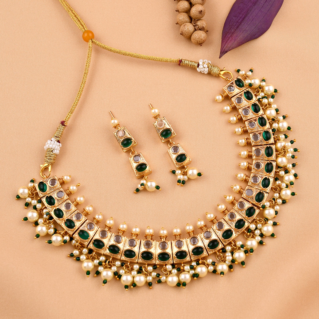 Rajwadi Design Jadau Necklace Set
