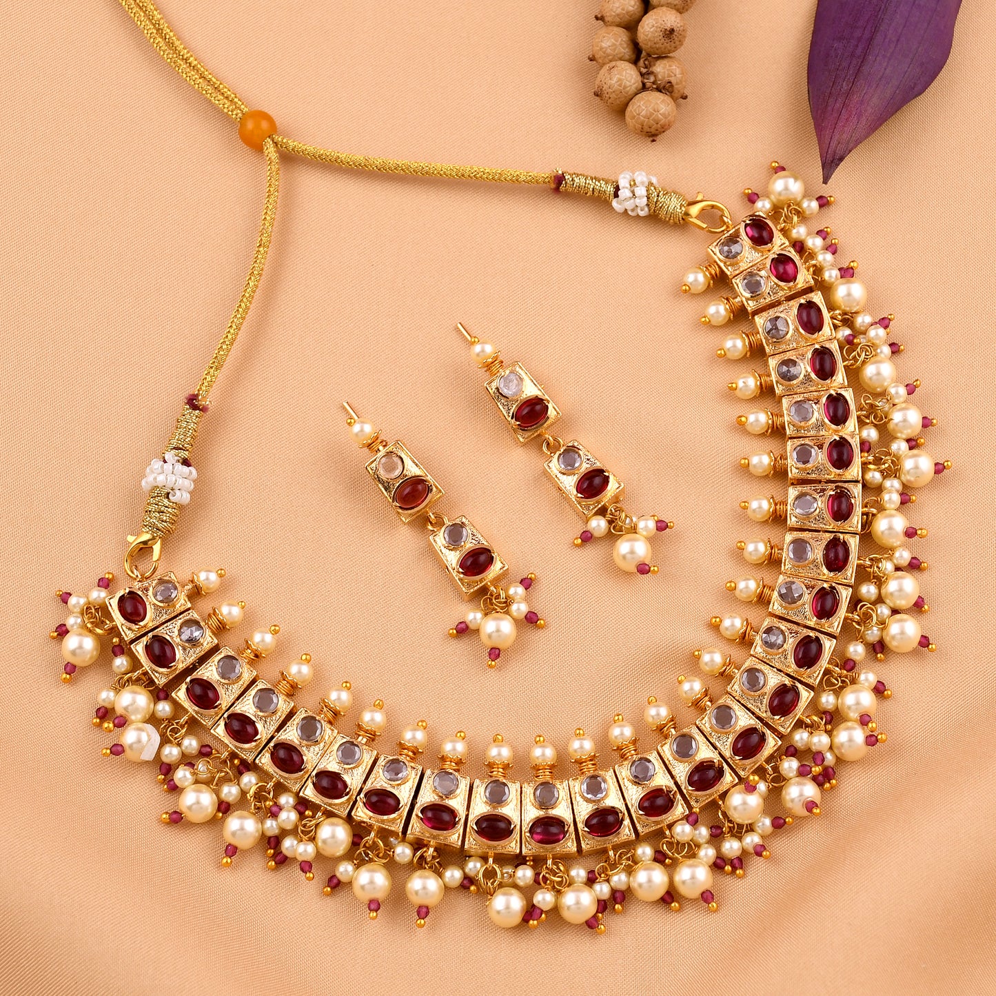 Rajwadi Design Jadau Necklace Set