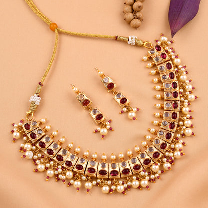 Rajwadi Design Jadau Necklace Set