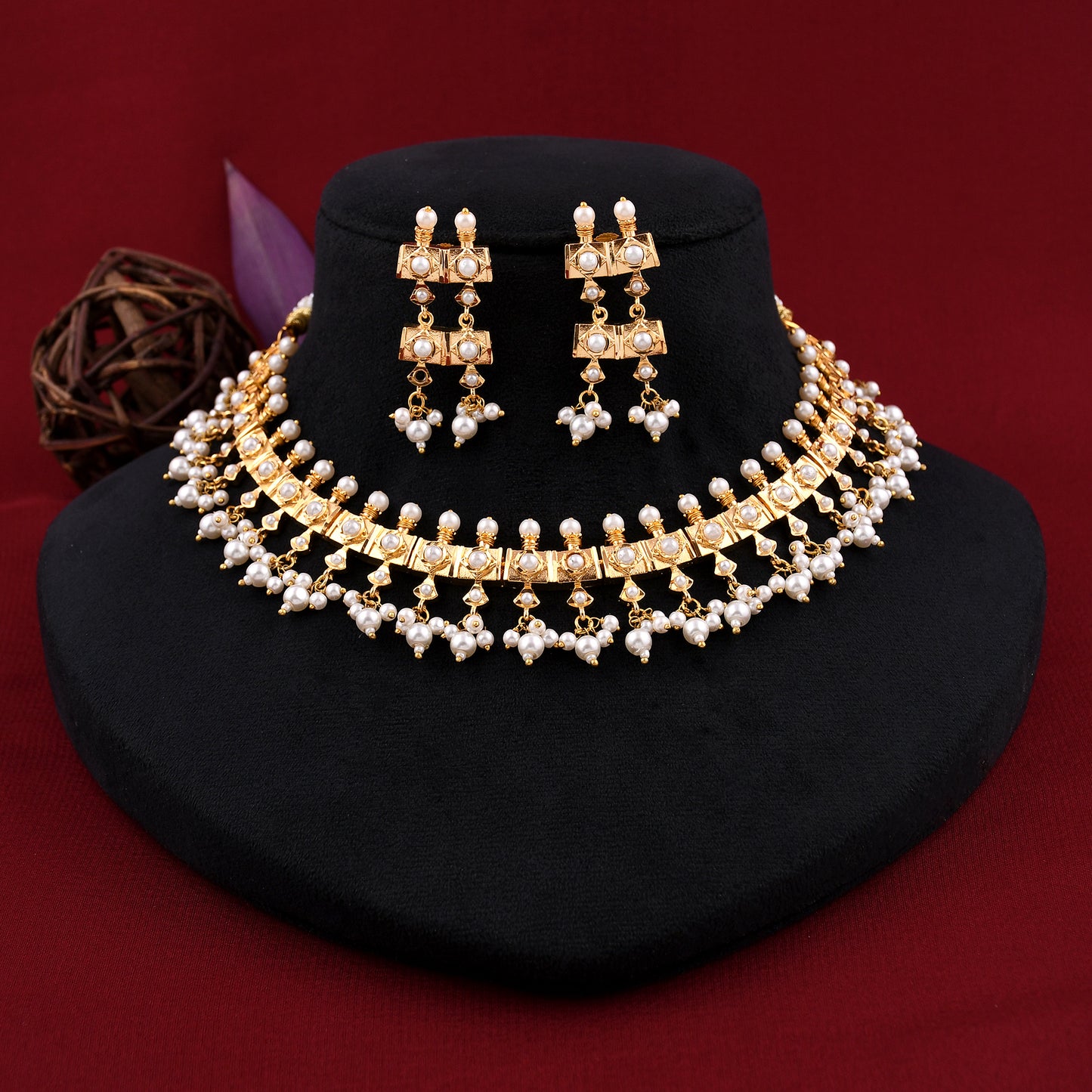Rajwadi Design Jadau Necklace Set