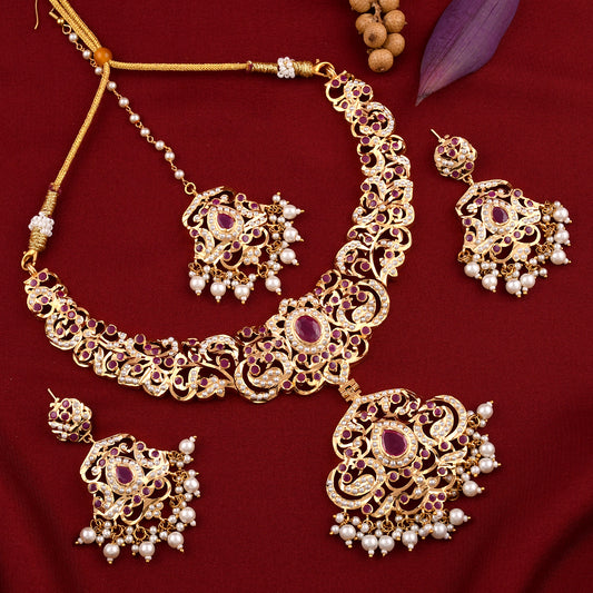 Gold Plated Jadaau Necklace Set