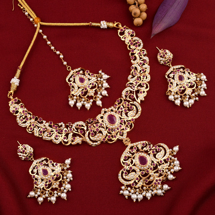 Gold Plated Jadaau Necklace Set