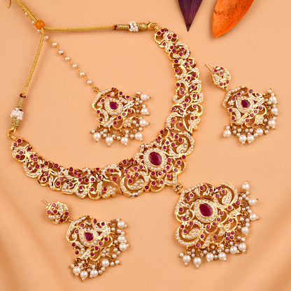 Gold Plated Jadaau Necklace Set