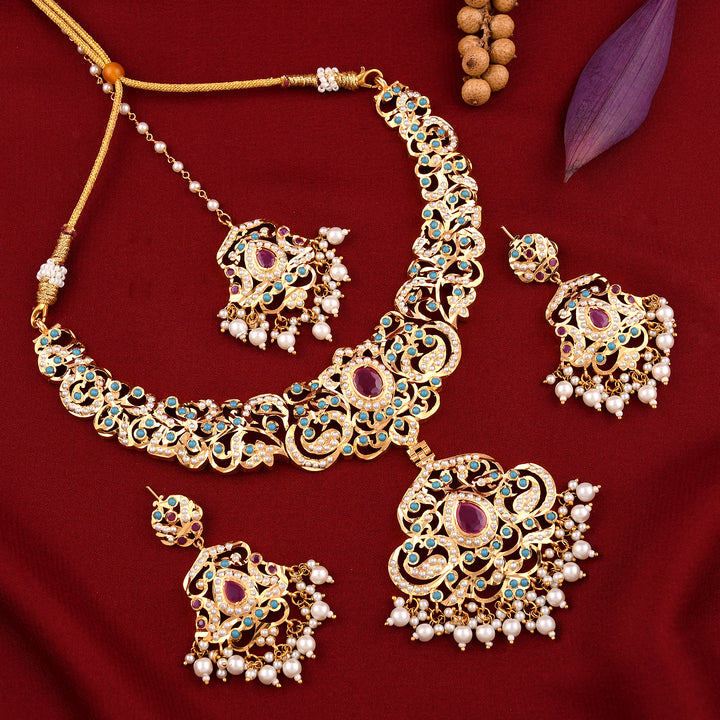 Gold Plated Jadaau Necklace Set