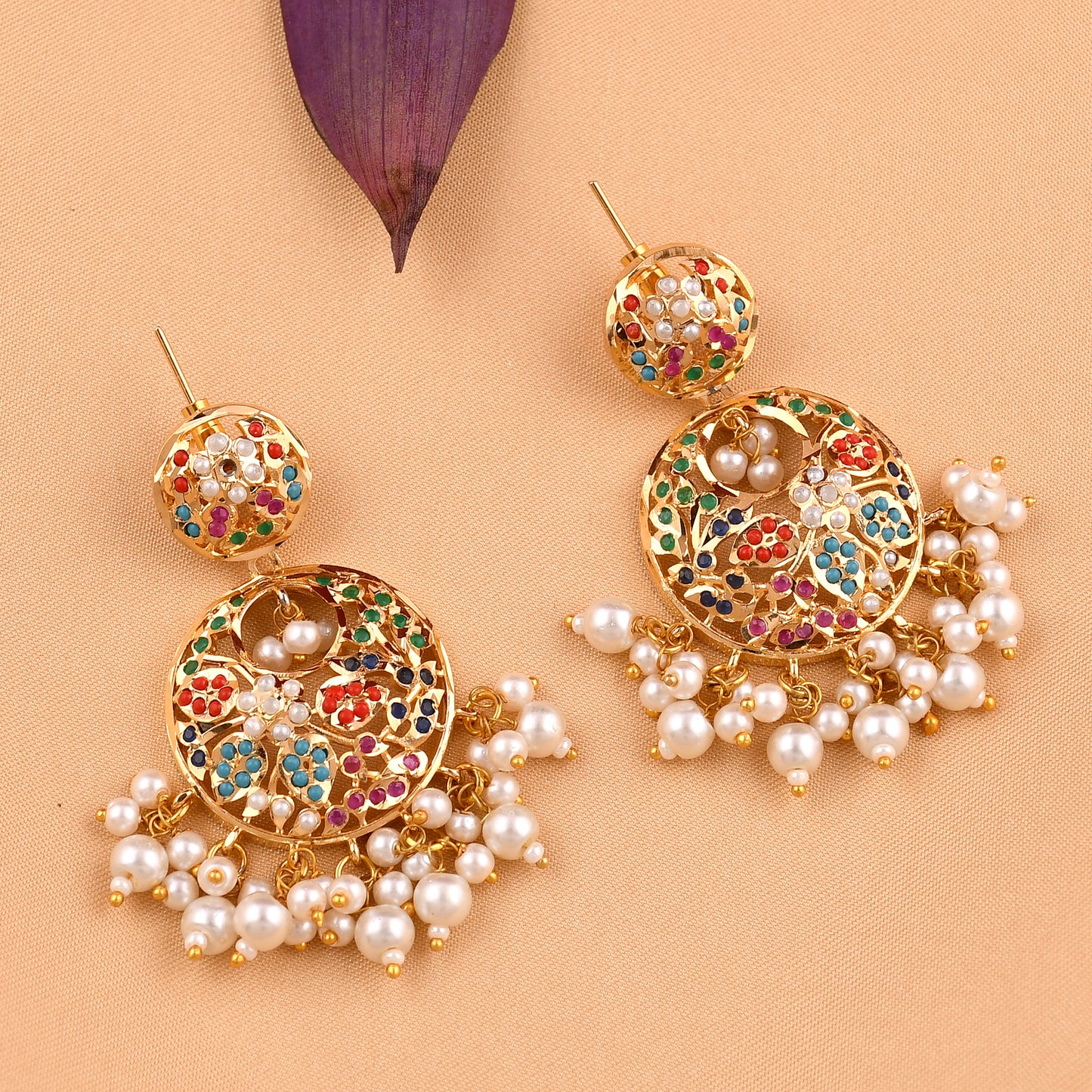 Jadaau Chandbali Earrings