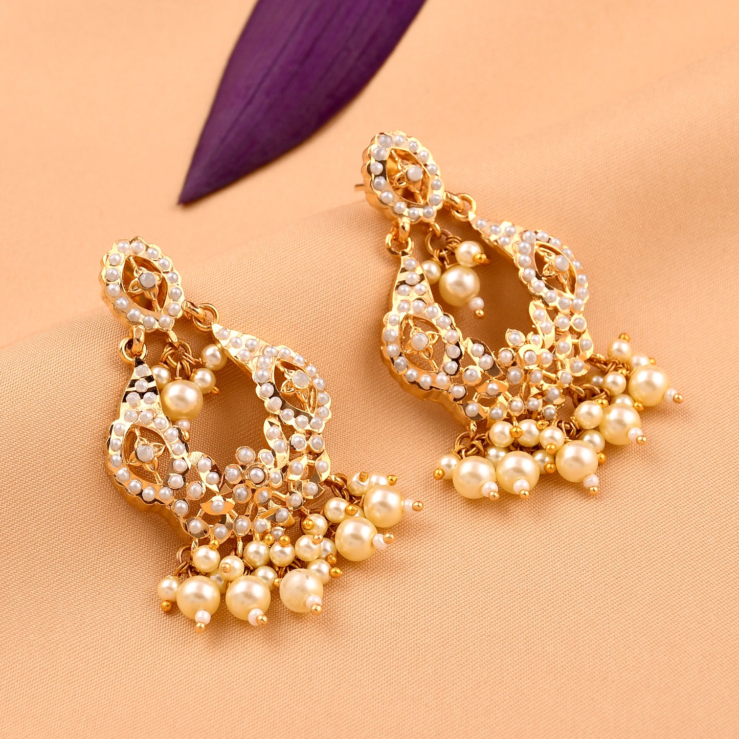 Jadaau Chandbali Style Earrings