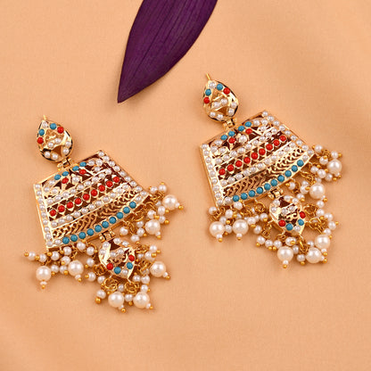 Jadaau Chandbali Pearl  Earrings