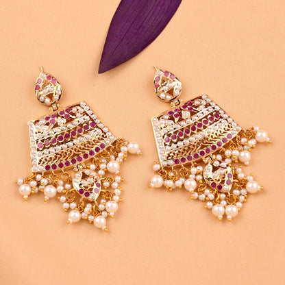 Jadaau Chandbali Pearl  Earrings