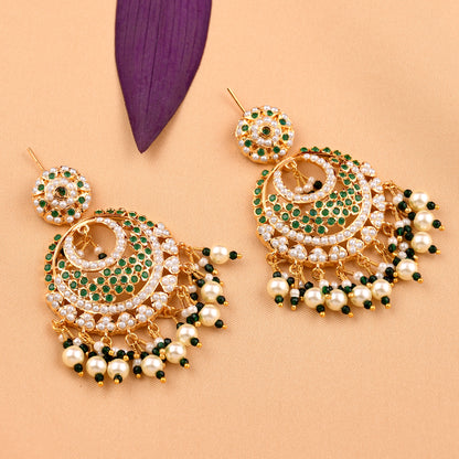 Delicate Jadaau Chandbali Earrings