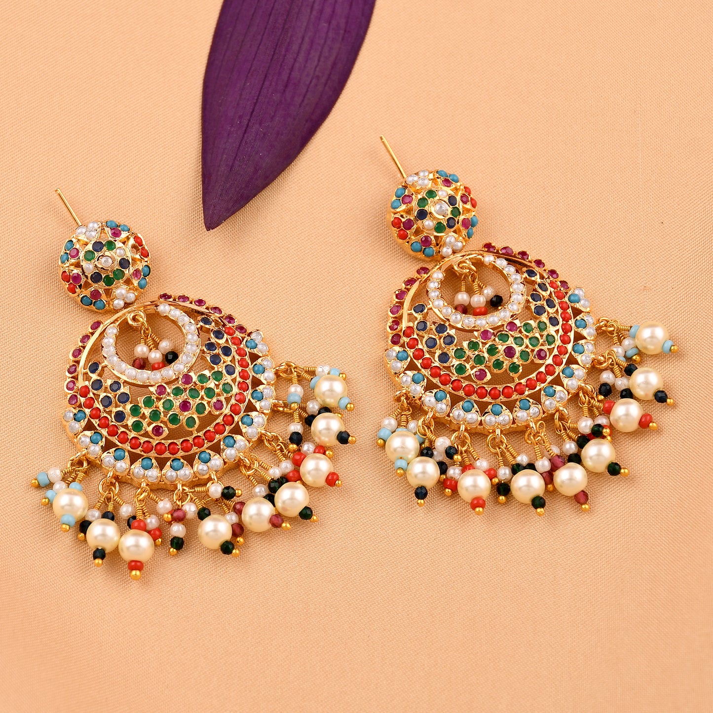 Chandbali Style Jadaau Earrings