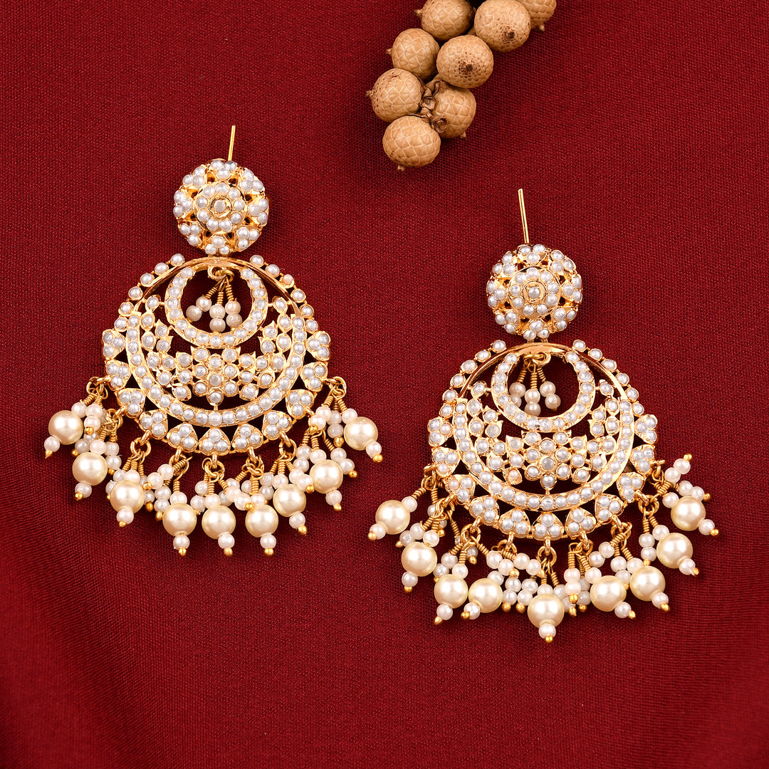 Delicate Jadaau Chandbali Earrings