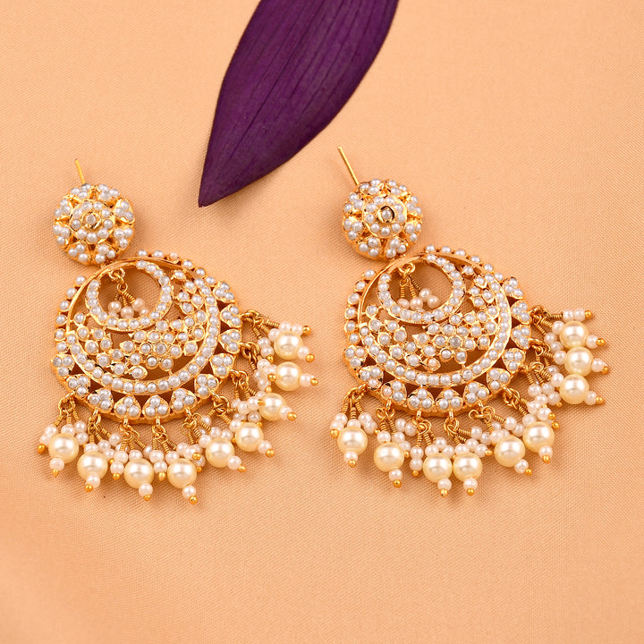 Delicate Jadaau Chandbali Earrings