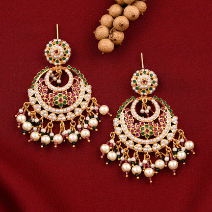Delicate Jadaau Chandbali Earrings